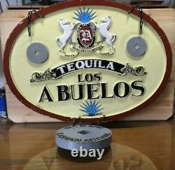 Los Abuelos Hand-Carved Wooden Tequila Sign Fortaleza Guillermo Sauza