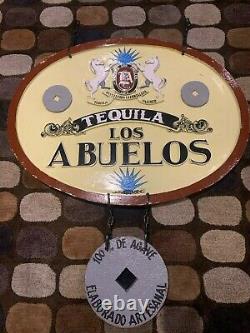 Los Abuelos Hand-Carved Wooden Tequila Sign Fortaleza Guillermo Sauza