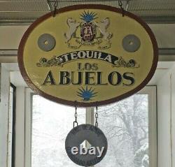 Los Abuelos Hand-Carved Wooden Tequila Sign Fortaleza Guillermo Sauza