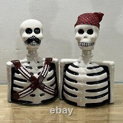 Lot Of 2 PERFECT CONDITION Skelly Azulejos Blanco Tequila EMPTY Skeleton Liquor