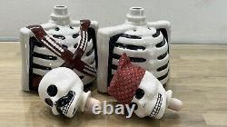 Lot Of 2 PERFECT CONDITION Skelly Azulejos Blanco Tequila EMPTY Skeleton Liquor