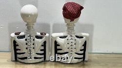 Lot Of 2 PERFECT CONDITION Skelly Azulejos Blanco Tequila EMPTY Skeleton Liquor