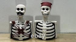 Lot Of 2 PERFECT CONDITION Skelly Azulejos Blanco Tequila EMPTY Skeleton Liquor