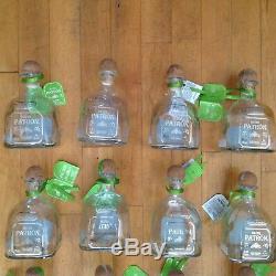 Lot of 12 Patron Silver Tequila De Agave Empty Bottles Corks 375 ml Arts Crafts