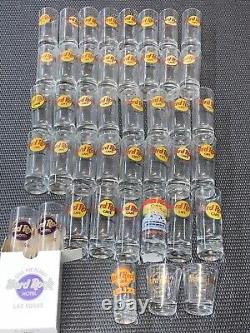Lot of 40 Hard Rock Cafe Shot Glass Barware Bar Whiskey Tequila Beach Collection
