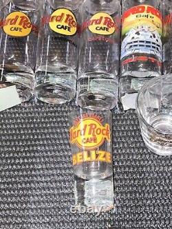 Lot of 40 Hard Rock Cafe Shot Glass Barware Bar Whiskey Tequila Beach Collection