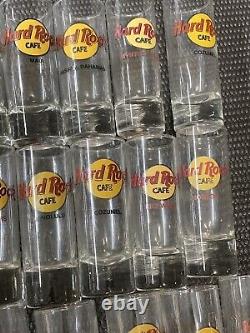 Lot of 40 Hard Rock Cafe Shot Glass Barware Bar Whiskey Tequila Beach Collection