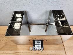 Lot of 4 Patron Tequila Bright Stainless Steel Napkin Caddy Bar Organizer Holder