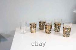 Lot of 5 Vintage 925 Sterling Tequila Shot Mexican Sterling 925 Floral Cutout