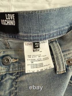 Love Moschino Tequila Bum Bum Jeans-Denim-Blue-Distressed Size 42