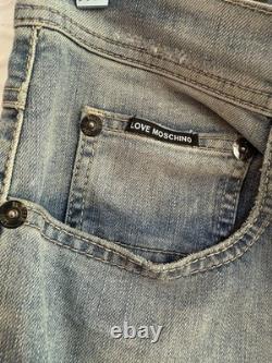 Love Moschino Tequila Bum Bum Jeans-Denim-Blue-Distressed Size 42