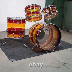 Ludwig Early 1970's Vistalite 4 Piece Drum Set Pattern B (Tequila) 22/12/13/16