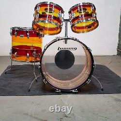Ludwig Early 1970's Vistalite 4 Piece Drum Set Pattern B (Tequila) 22/12/13/16