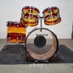 Ludwig Early 1970's Vistalite 4 Piece Drum Set Pattern B (Tequila) 22/12/13/16