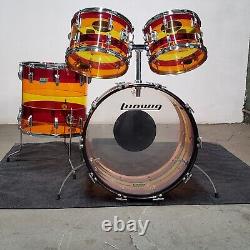 Ludwig Early 1970's Vistalite 4 Piece Drum Set Pattern B (Tequila) 22/12/13/16