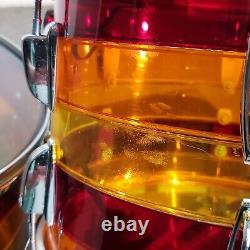 Ludwig Early 1970's Vistalite 4 Piece Drum Set Pattern B (Tequila) 22/12/13/16