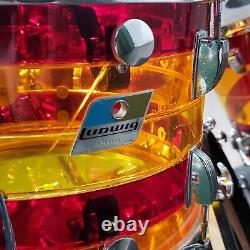 Ludwig Early 1970's Vistalite 4 Piece Drum Set Pattern B (Tequila) 22/12/13/16