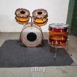 Ludwig Early 1970's Vistalite 4 Piece Drum Set Pattern B (Tequila) 22/12/13/16