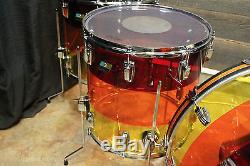 Ludwig LIMITED EDITION Vistalite Tequila Sunrise 4-piece Drumset New