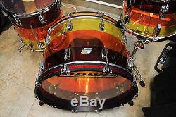 Ludwig LIMITED EDITION Vistalite Tequila Sunrise 4-piece Drumset New