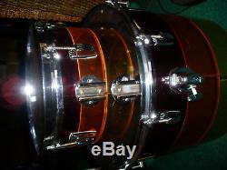 Ludwig Vistalite, Pattern A, Tequila, 10, 15 Concert Toms