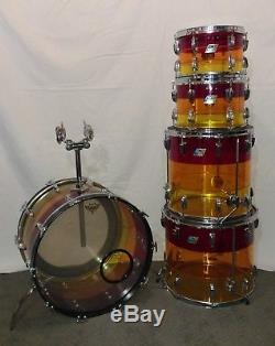 Ludwig Vistalite Tequila Sunrise 5 Piece Vintage Drum Set