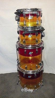 Ludwig Vistalite Tequila Sunrise 5 Piece Vintage Drum Set