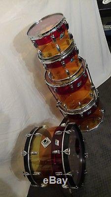 Ludwig Vistalite Tequila Sunrise 5 Piece Vintage Drum Set