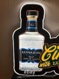 Lunazul Blanco Tequila Led Bar Sign Man Cave Garage Decor Light Celebrate Cinco