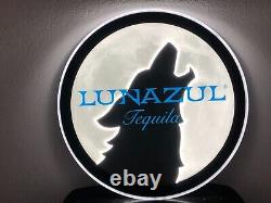 Lunazul Tequila Led Bar Sign Man Cave Garage Decor Light Wolf Moon Led Sign