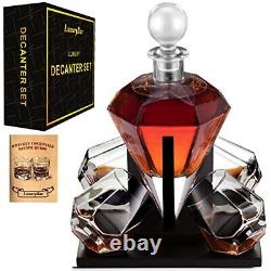 LuxuryBar Whiskey Decanter Set with Glasses Tequila Bourbon Decanter Whiskey