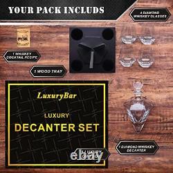 LuxuryBar Whiskey Decanter Set with Glasses Tequila Bourbon Decanter Whiskey