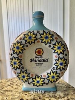 MANDALA Tequila Blanco One of a Kind, Collector Bottle hand beaded Empty