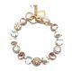 Mariana Tequila Sunrise Swarovski Gold Bracelet White & Peach Oval Mosaic 2102