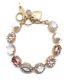Mariana Tequila Sunrise White Opal & Peach Mosaic Gold Swarovski Bracelet 2102
