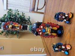 MEXICAN TEQUILA SET BOTTLE AND SHOT GLASS AUTHENTIC Teotihuacan