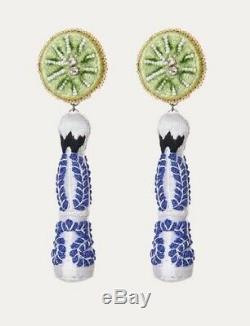 MIGNONNE GAVIGAN CLASE AZUL REPOSADO EARRINGS Tequila Fiesta Embroidered $375 NW