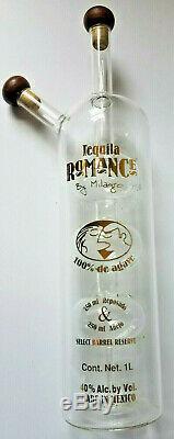 MILAGRO Tequila Romance Reposado Anejo Rare Handblown Glass Bottle Empty