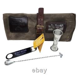 MOORE & GILES Meehan Bar Rollup Waxed Canvas Leather Tequila Patron Mixology