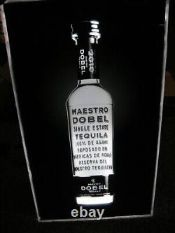 Maestro Dobel Tequila Lighted Bottle Sign NEW light rolls through the bottle