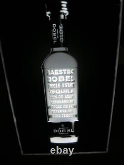 Maestro Dobel Tequila Lighted Bottle Sign NEW light rolls through the bottle