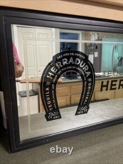 Man Cave Herradura Tequila Mirror Framed Advertising Bar Sign Large 36x 18