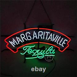 Margaritaville Tequila Neon Sign Light Handcraft Visual Artwork Hanging 24x13