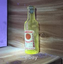 Mariachi Tequila, 1/10pt Empty Hand-Blown Uranium Glass Bottle, Glows RARE
