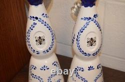 Matched Pair of Repurposed Clase Azul Tequila Bottle Handcrafted Lamps