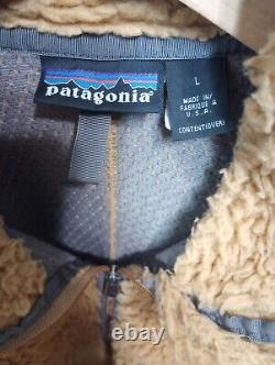 Men's Large Vintage Patagonia Retro X Deep Pile Fleece Jacket Tequila Gold USA