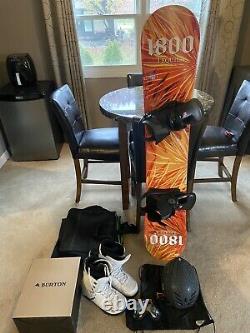 Mens 154cm 61 Burton Snowboard Bindings Boots Helmet Goggles+Bag Bundle Tequila