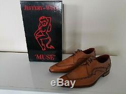Mens Jeffery West Tequila Honey Leather Brogue Lace Up Shoes (K035) Size UK 7