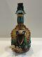 Mexican Aztec Folk Art Clay Work & Stone Medicine Man Tequila Bottle W Stopper