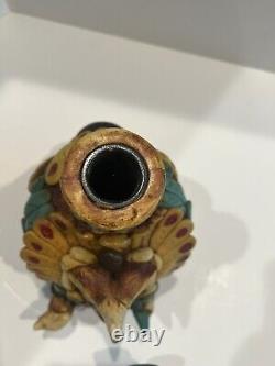 Mexican Aztec Folk Art Clay Work & Stone Medicine Man Tequila Bottle W Stopper